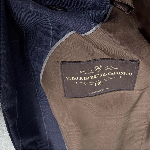 Brooks Brothers Blazer Mens Size 38S Blue Windowpane Plaid Wool Italian Fabric - Picture 10 of 12